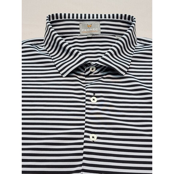 Fennec Men's Golf Polo Shirt Grey with Black with Stripes Size XL - Picture 3 of 8